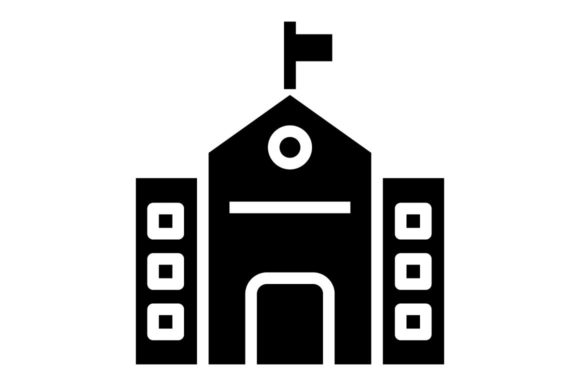 Black School Icon: A Modern Graphic Design Asset for Content Creators