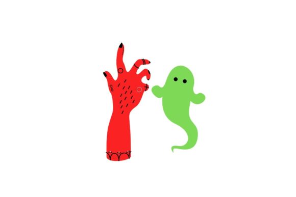 Green Ghost Red Hand Halloween Craft Review