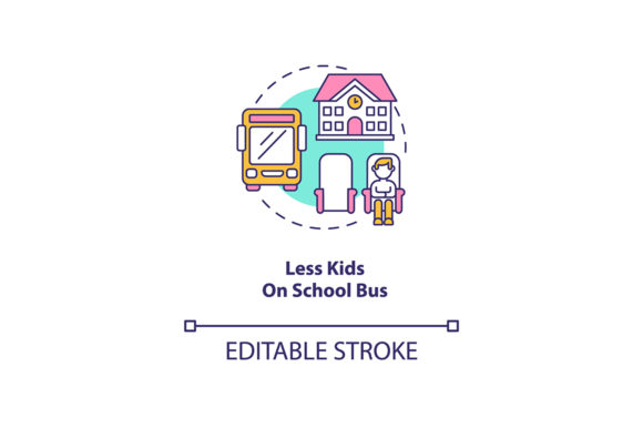 Less Kids on School Bus Concept Icon: A Versatile Graphic for Commercial Projects