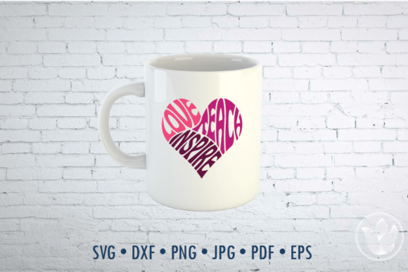 Love Teach Inspire Word Art Heart, Svg Graphics and Crafts Review