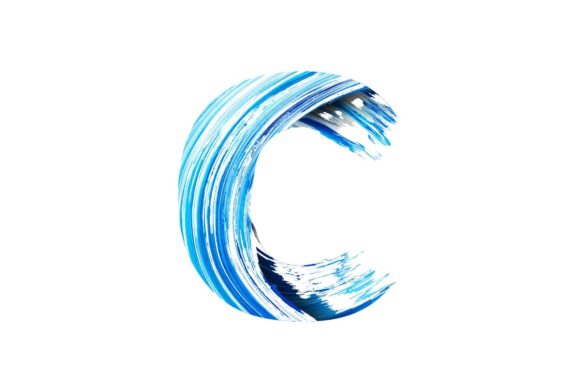 Ocean Blue C Letter Craft for Crafts and Graphics