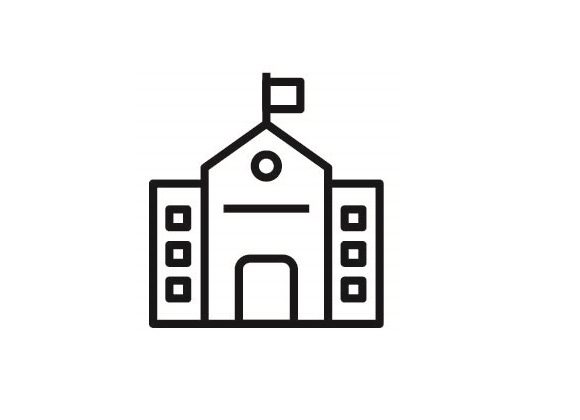 Outlined School Icon 1: A Versatile Graphic Design Asset for Local Business Branding