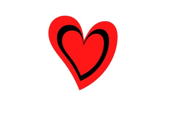 Red Heart Shape Craft Graphics for Handmade Projects