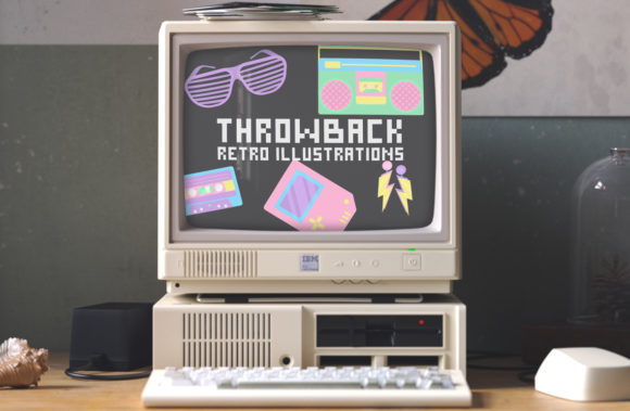 Retro Illustrations: A Nostalgic Graphic Design Asset for Crafts and Graphics