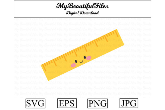 Reviewing School Ruler Kawaii Clipart 02 for Commercial Design Projects