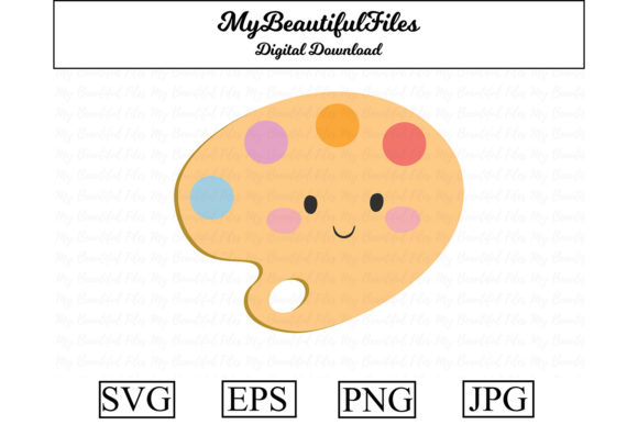 School Art Palette Kawaii Clipart: A Versatile Graphic Design Asset for Creative Brands