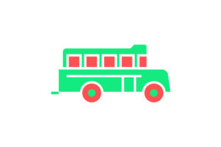 School Bus Flat Icon: A Versatile Graphic Design Asset for Modern Projects