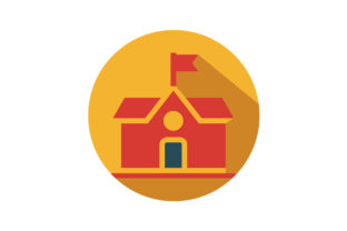 School Flat Icon Vector: A Must-Have Graphic Design Asset for Crafters