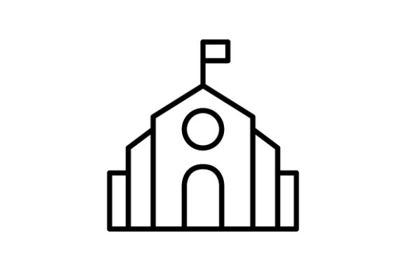 School Line Icon Design Vector: A Modern Graphic for Content Creators