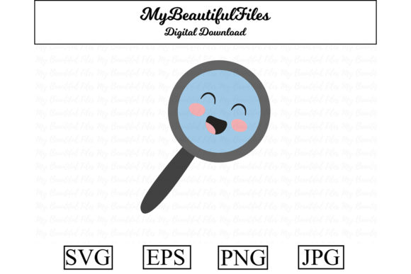 School Magnifying Glass Kawaii Clipart – A Versatile Graphic Design Asset for Creative Sellers