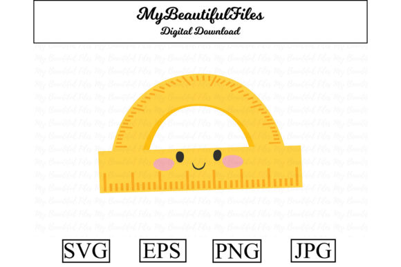 School Ruler Kawaii Clipart 01: A Playful Graphic Asset for Creative Publishing