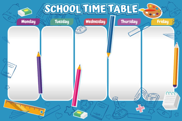 School Time Table for Design: A Versatile Graphic Asset for Handmade Creations