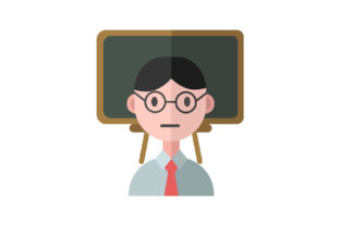 Teacher and Board Icon: A Versatile Graphic Design Asset for Creative Projects