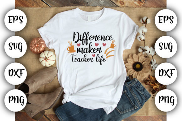 Teacher Design Difference Maker Teache: A Solid Graphic for T-Shirt Designs