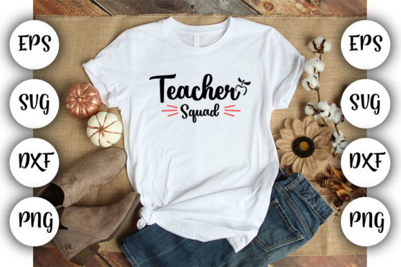 Teacher Teacher Squad: A Versatile Graphic Design Asset for T-Shirt Designs