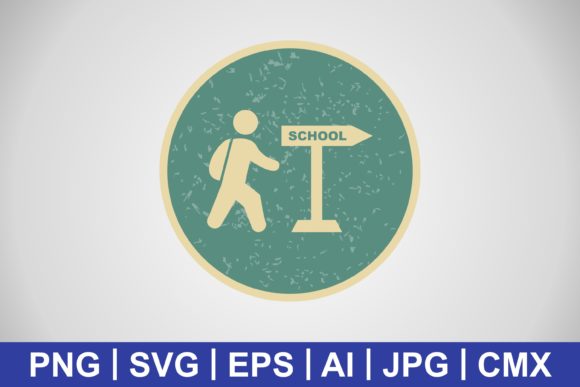 Vector Walking to School Icon: A Versatile Graphic for Modern Branding